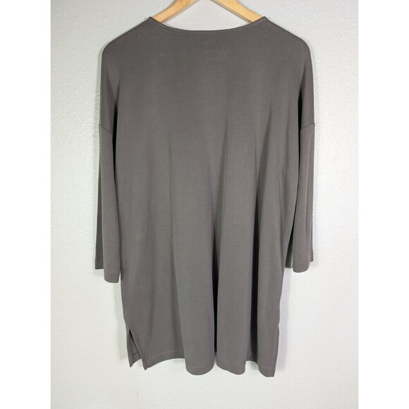 J Jill Pure Jill Raisin V Neck Top Large Tencel Blend - Picture 2 of 7